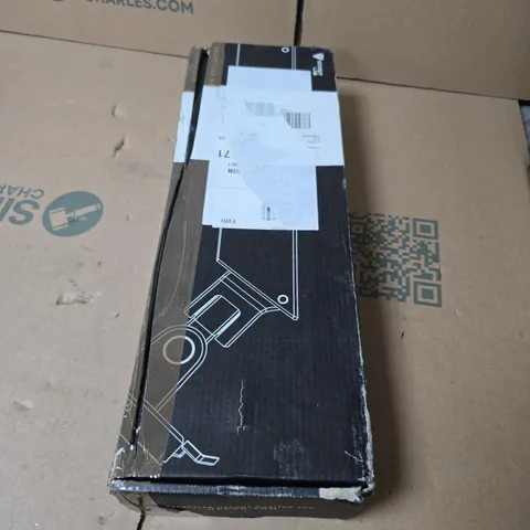 BOX OF APPROXIMATELY 10 ASSORTED HOUSEHOLD ITEMS INCLUDING MONITOR UPPER ARM , WILDFLOWERS EMBOSSING FOLDER AND PHOTO FRAME 