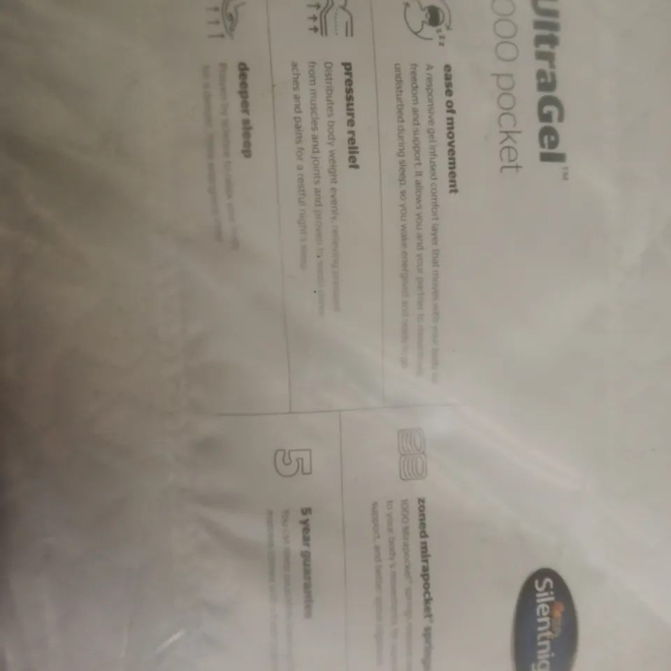 QUALITY BAGGED KING-SIZE SILENT NIGHT 1000POCKET SPRINGS ULTRAGEL MATTRESS