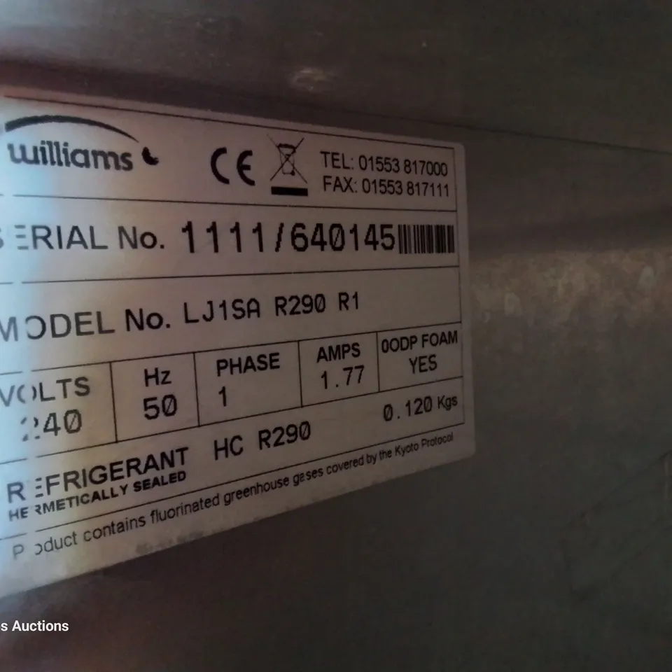 WILLIAMS TALL SINGLE DOOR FREEZER model LJ1SA R290 R1