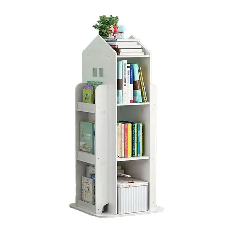 BOXED NEO HOUSE SHAPED 360 ROTATING KID'S FREESTANDING BOOKSHELF