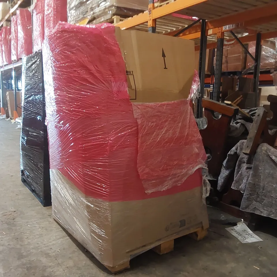 PALLET OF ASSORTED ITEMS INCLUDING: CLIMBING FRAME, RUGS, CHILDREN'S ANIMAL TOY ECT