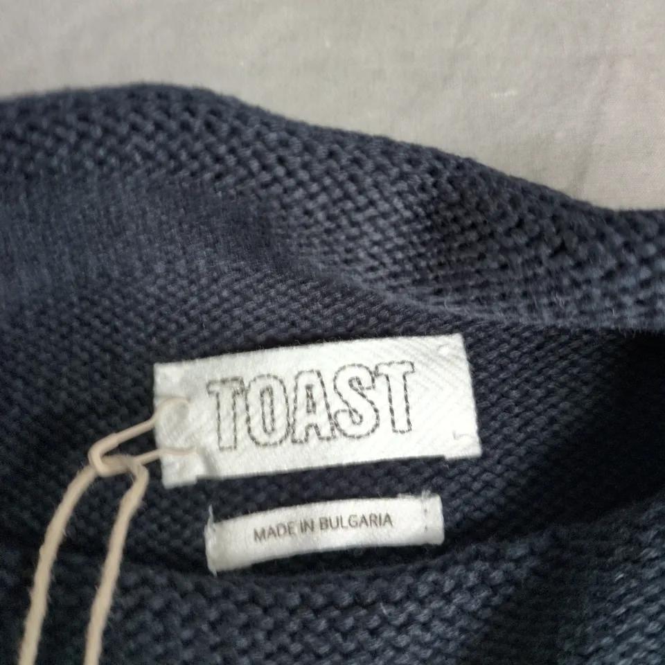 TOAST HIGH NECK COTTON SWEATER – DARK NAVY, UK SIZE S