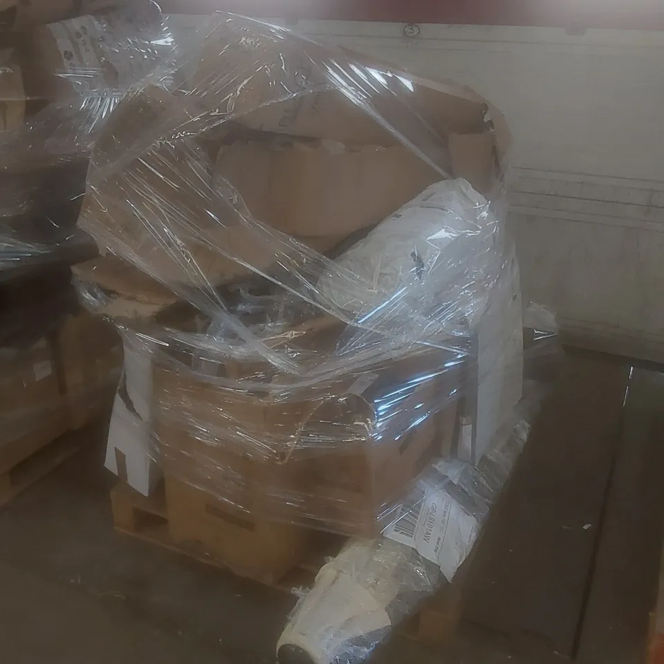 PALLET OF ASSORTED HOUSEHOLD GOODS AND INCOMPLETE FURNITURE PARTS 