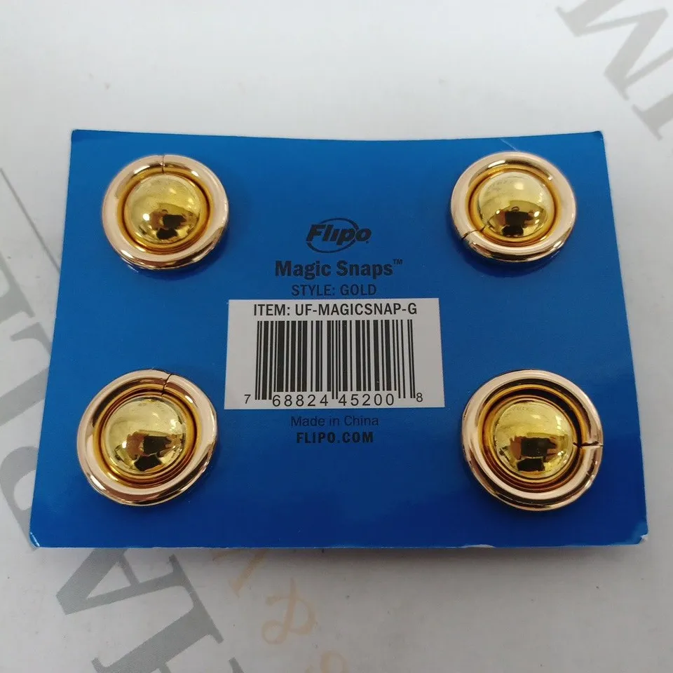 FLIPO MAGNETIC FASTENERS SNAPS 4 PACK GOLD