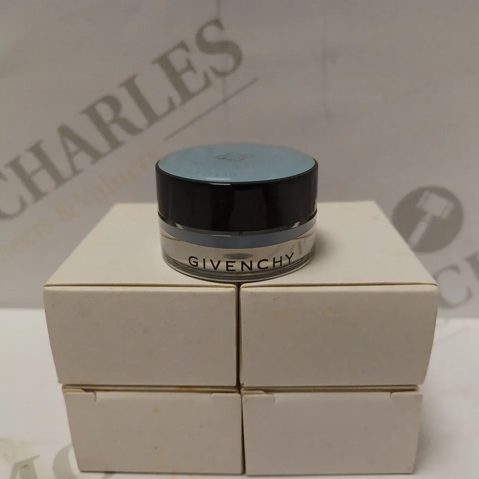 LOT OF 4 GIVENCHY WATERPROOF CREAM EYESHADOW TESTERS - 15 BLEU CELESTE 