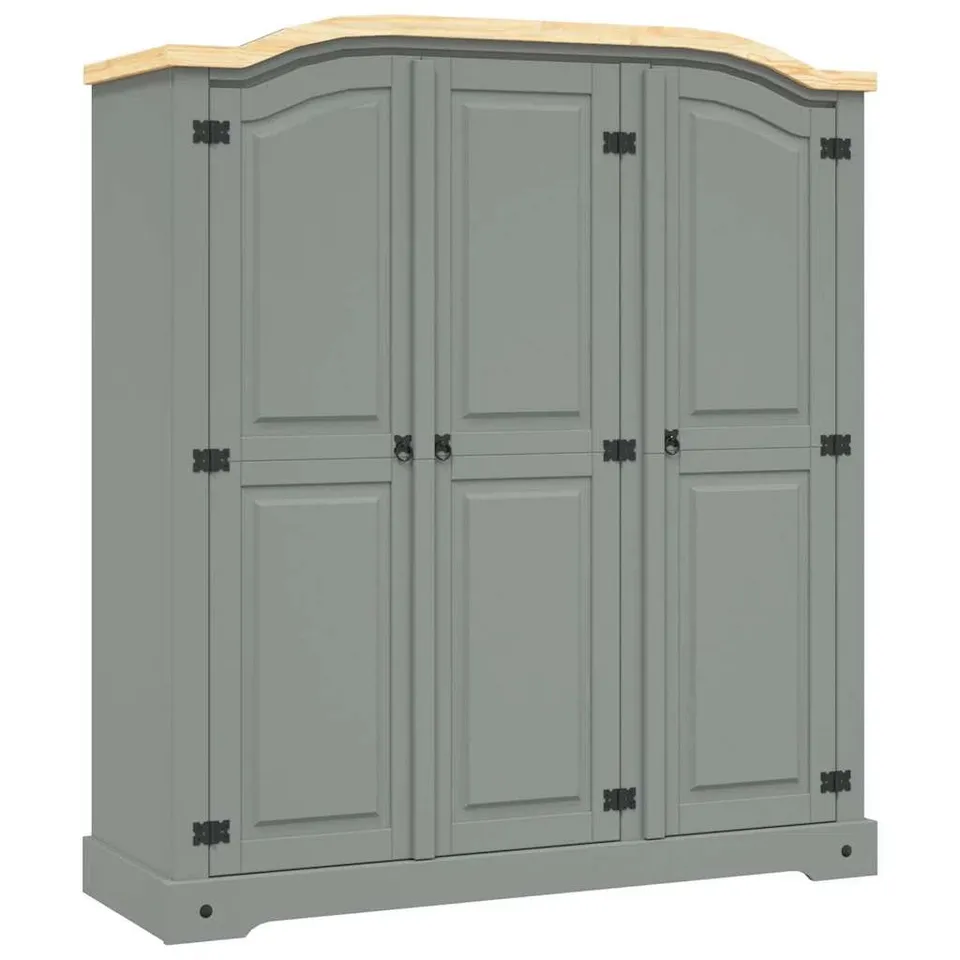 BOXED LONEPINE 3 DOOR WARDROBE - GREY (3 BOXES)