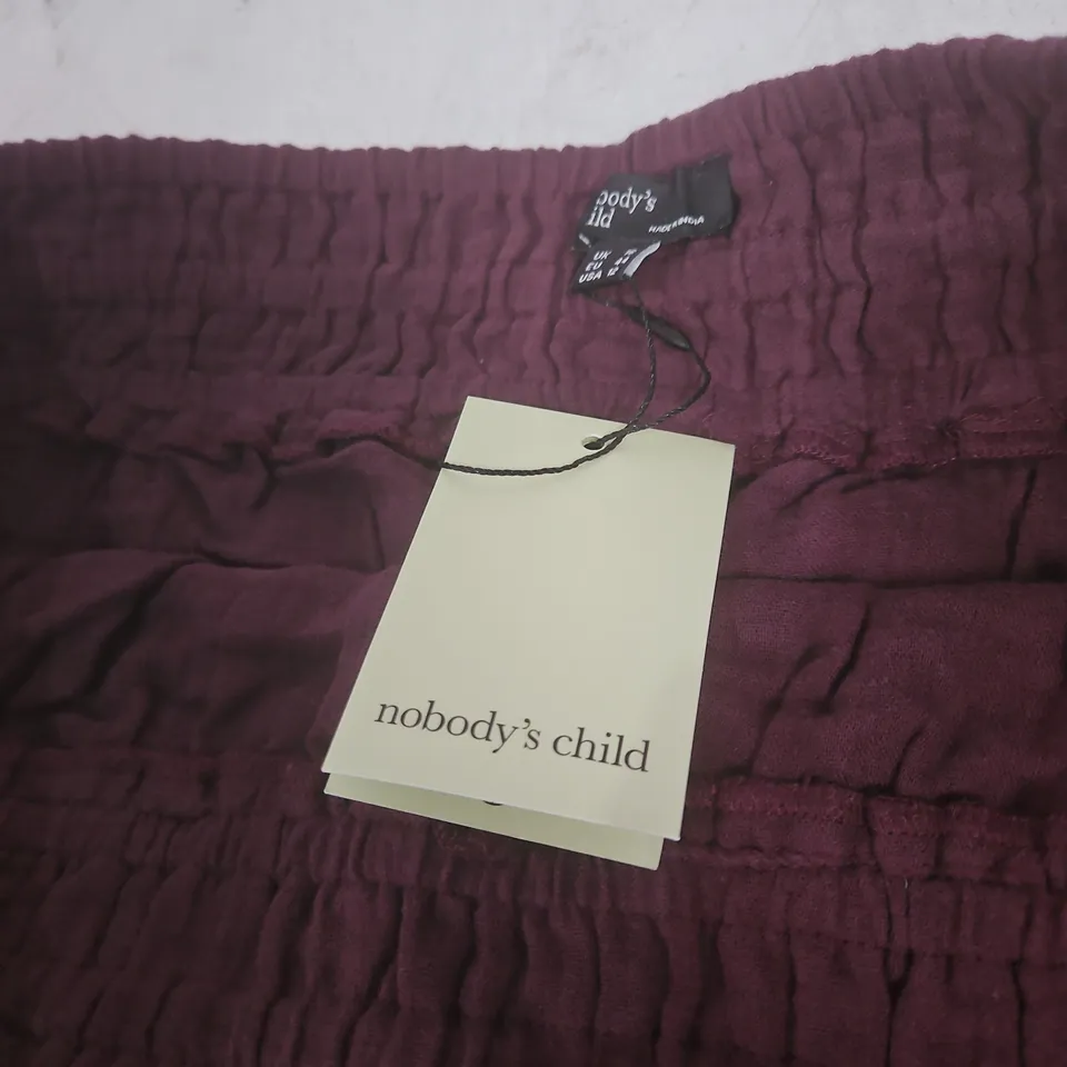 NOBODY'S CHILD PURPLE SHORTS – ELASTICATED WAIST, UK 16 (EU 44) USA 12