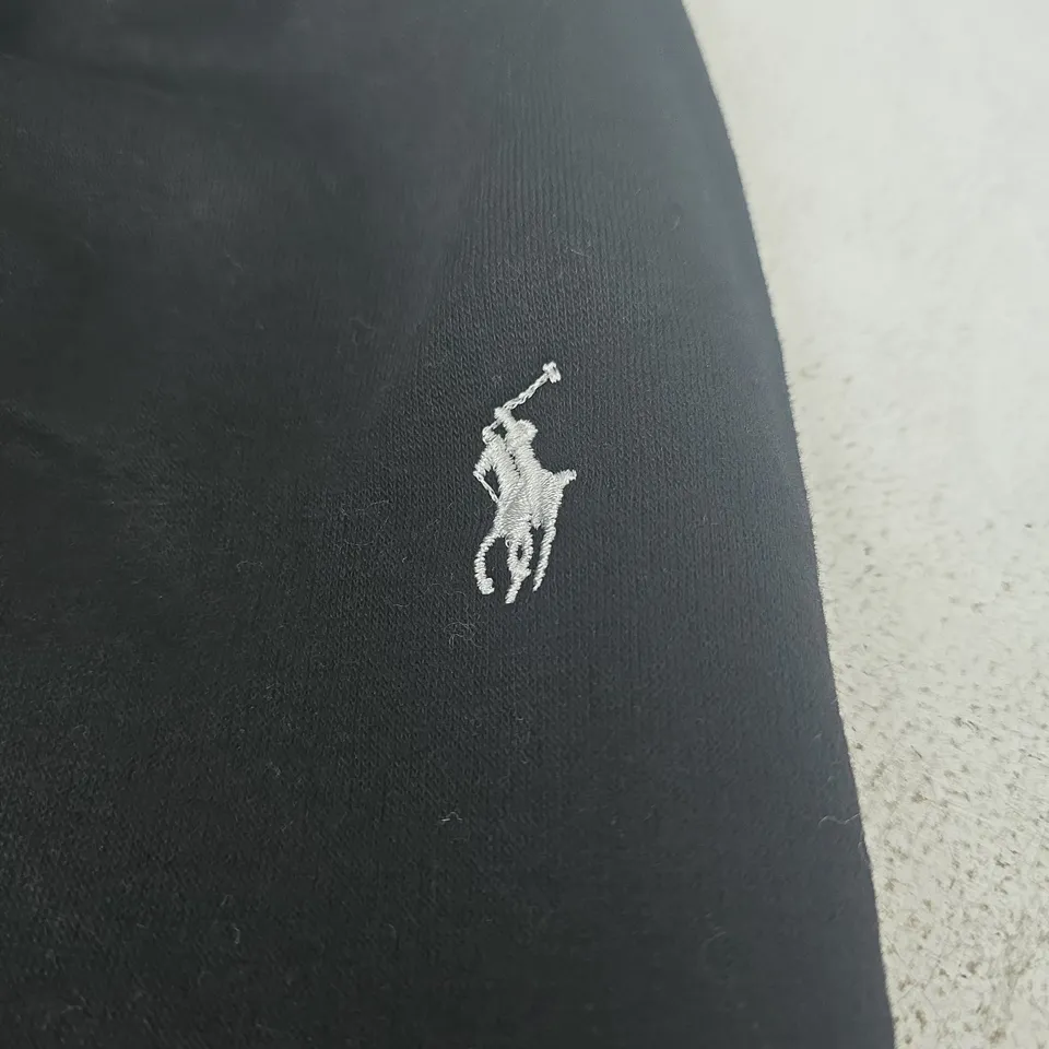 RALPH LAUREN BLACK JOGGERS WITH WHITE POLO-PLAYER EMBROIDERY – UK MEDIUM