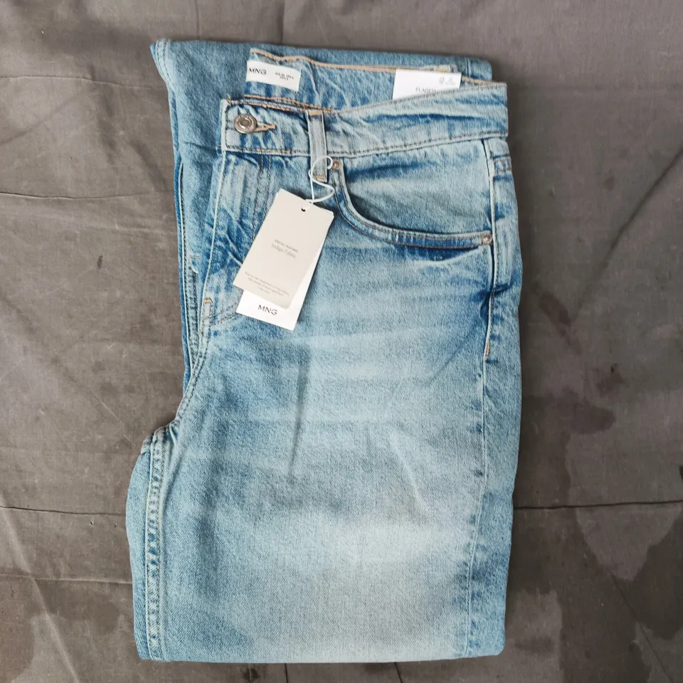 MANGO 328 WOMEN'S MID-WAIST FLARED JEANS IN BLUE SIZE UK 10