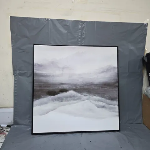 DARK SMOKE LANDSCAPE FRAMED PRINTED CANVAS