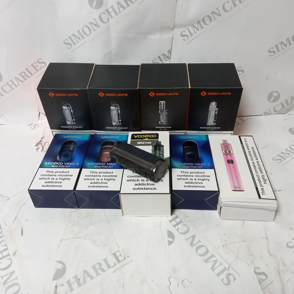 BOX OF APPROXIMATELY 10 ASSORTED E-CIG PRODUCTS TO INCLUDE GEEKVAPE, INNOKIN, VOOPOO 