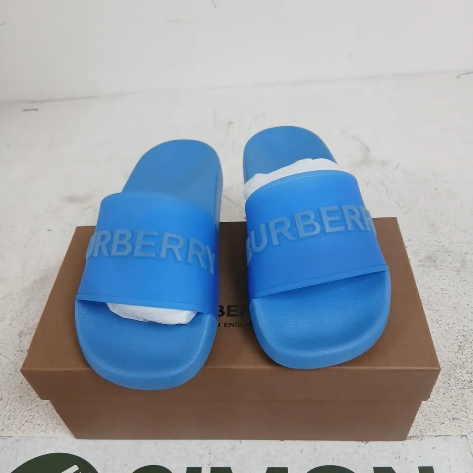 BURBERRY BLUE SLIDER SANDALS – WOMEN'S, UK 3.5 (EU 36)