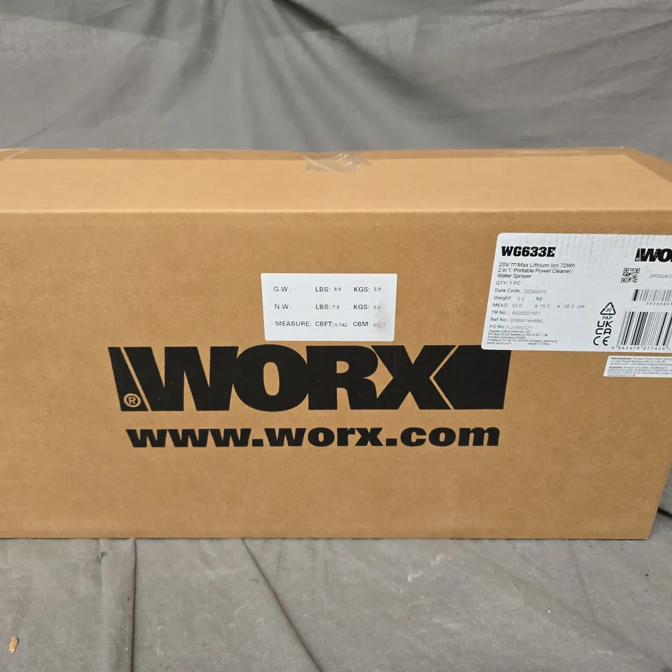 BOXED WORX 2 IN 1 PORTABLE POWER CLEANER 