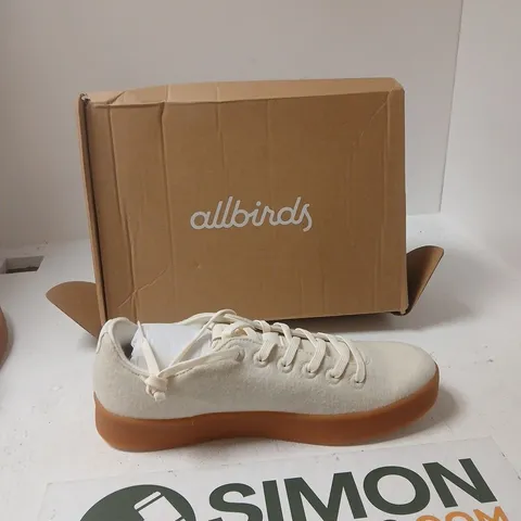 ALLBIRDS WOOL CRUISER SELECT SNEAKERS – WHITE, GUM SOLE, UK 12.5 (US 13.5)