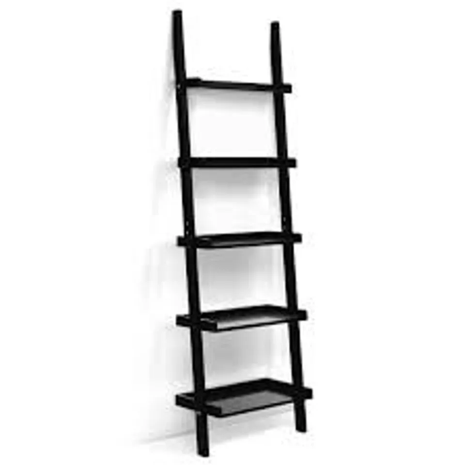 BOXED COSTWAY 5-TIER LEANING WALL SHELF LADDER BOOKCASE DISPLAY