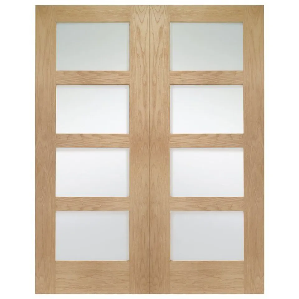 BOXED PAIR OF UNFINISHED SHAKER DOORS 1981mm