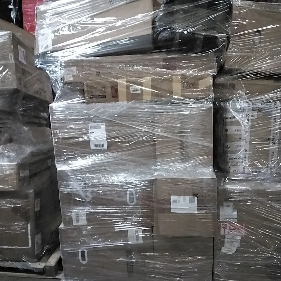 PALLET OF HOUSEHOLD ITEMS TO INCLUDE LAUNDRY HAMPER, TRASH CANS AND OTHER ASSORTED ITEMS...