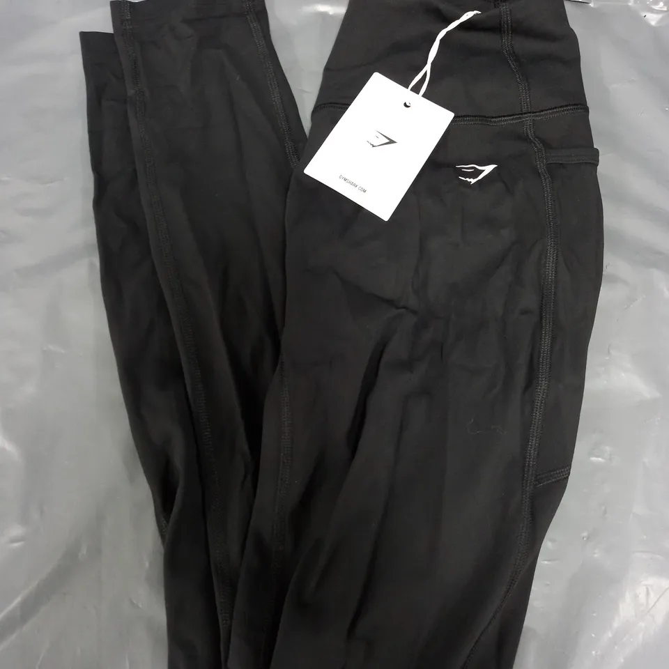 GYMSHARK LIFTING POCKET LEGGINGS IN BLACK - SMALL
