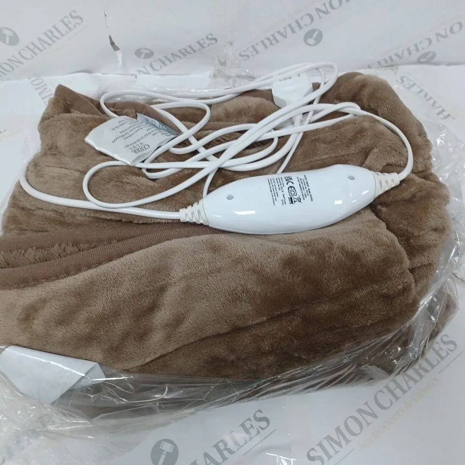 COZEE HOME VELVETSOFT HEATED THROW IN DARK TAUPE