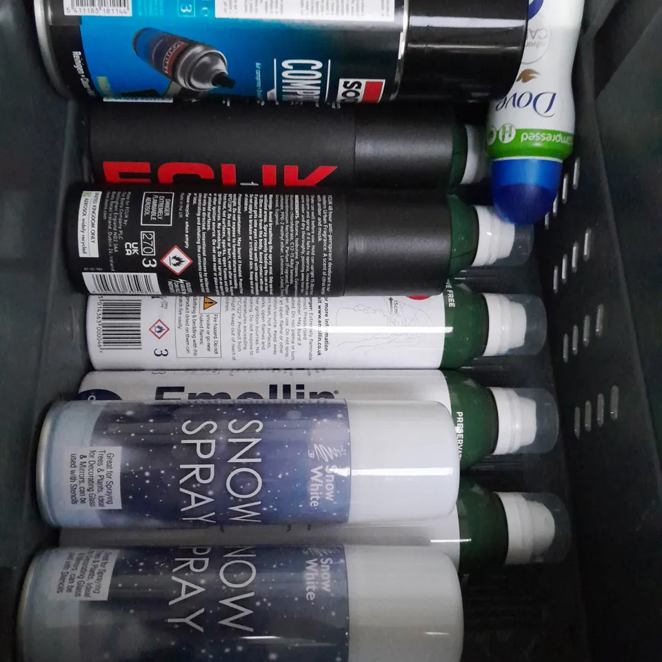 BOX OF APPROXIMATELY 15 AEROSOLS TO INCLUDE  - REGAINE - ZEP - FCUK - COLLECTION ONLY 