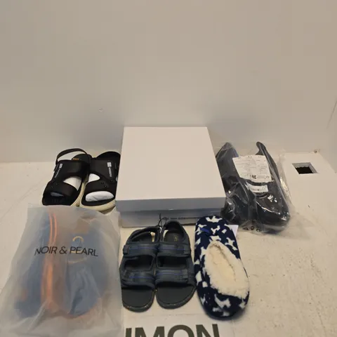 BOX OF APPROXIMATELY 30 ASSORTED SHOES IN VARIOUS COLOURS, STYLES AND SIZES