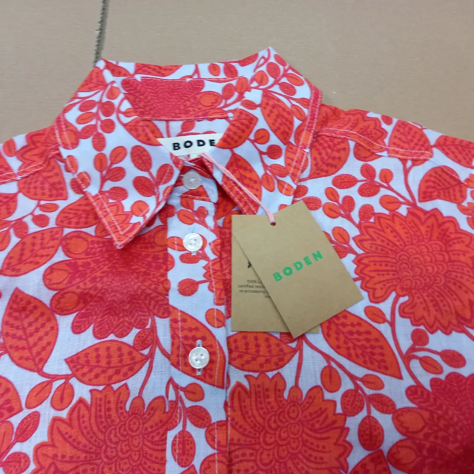 BODEN ORANGE LONG SLEEVE SHIRT - UK 8P