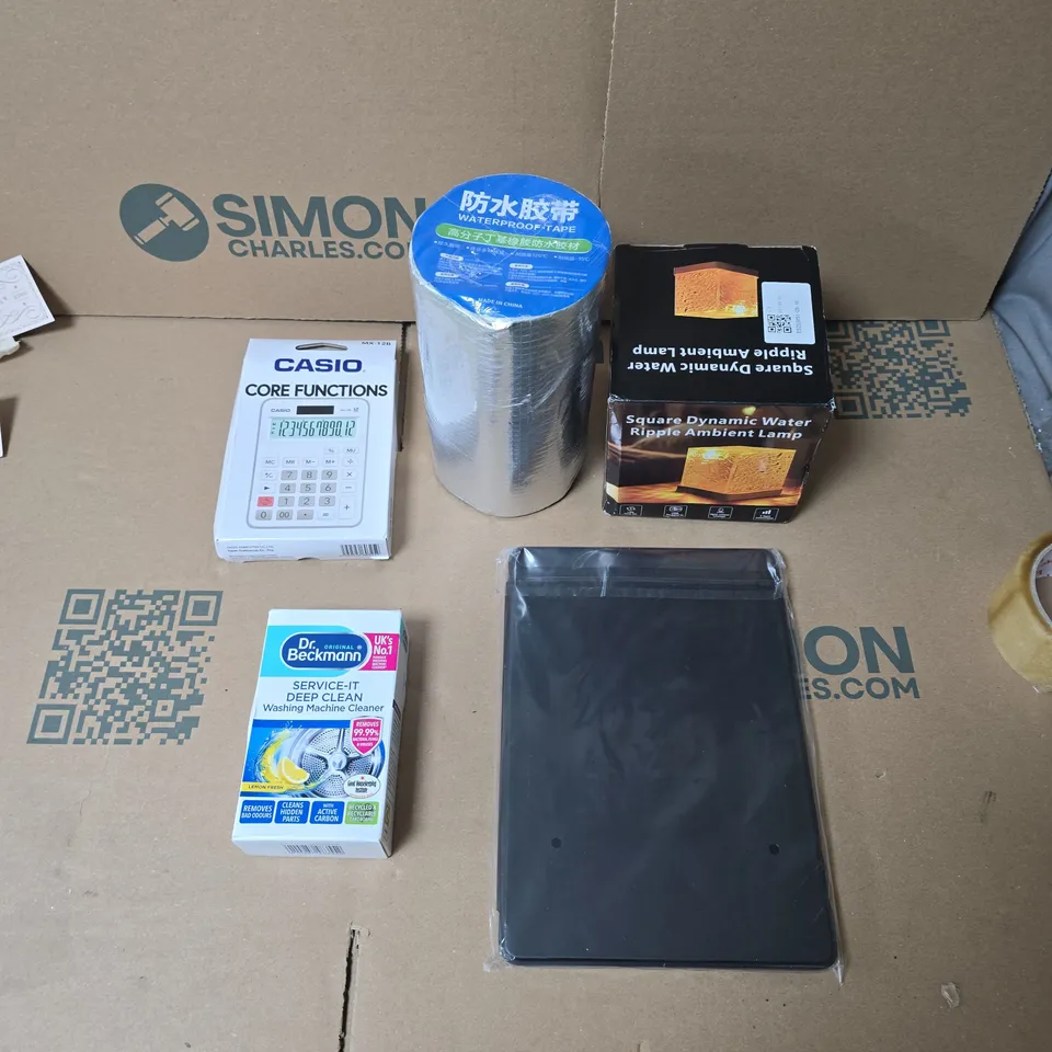 LARGE QUANTITY OF ASSORTED ITEMS TO INCLUDE WASHING MACHINE CLEANER, IPAD CASE, CALCULATOR, WATERPROOF TAPE, AMBIENT LAMP, ETC - COLLECTION ONLY
