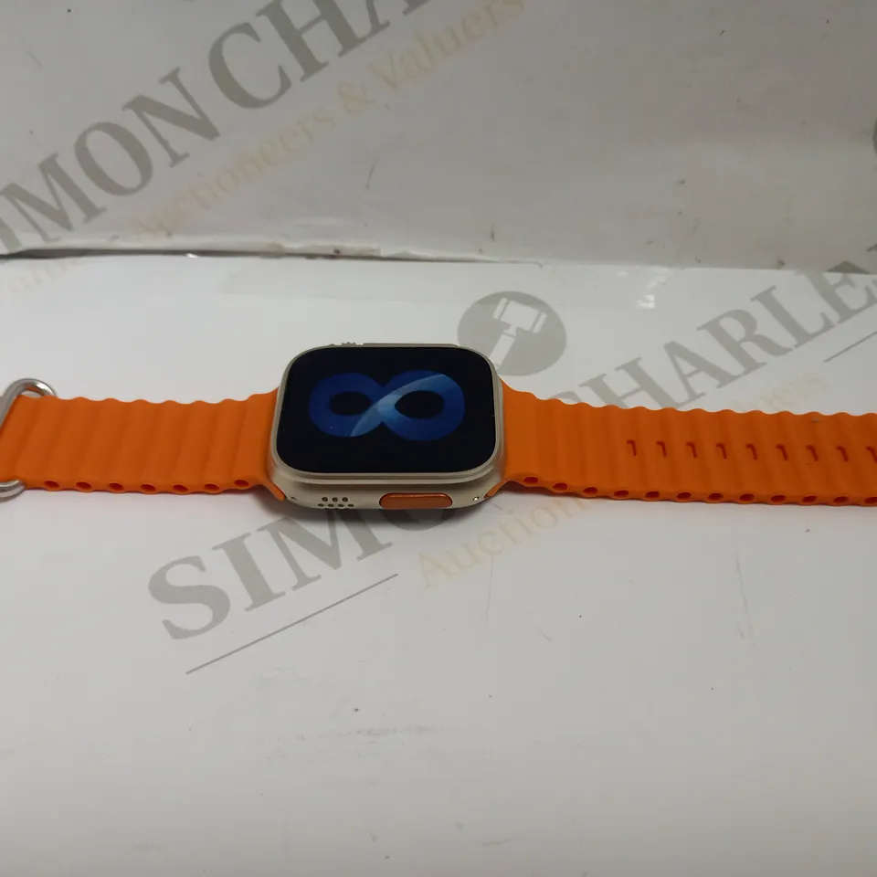 SMART WATCH8 ULTRA WITH ORANGE RUBBER STRAPS