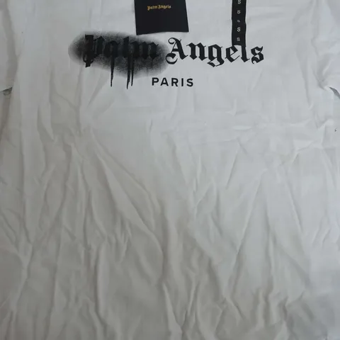 PALM ANGLES PARIS WHITE LOGO T-SHIRT - SMALL