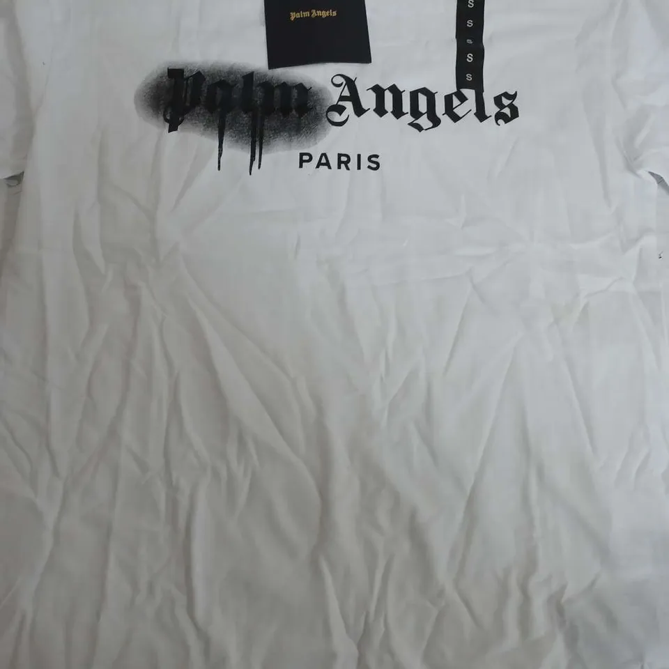 PALM ANGLES PARIS WHITE LOGO T-SHIRT - SMALL