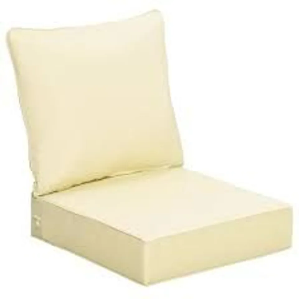 BOXED OUTSUNNY OUTDOOR SEAT AND BACK CUSHION SET PATIO DEEP SEATING CHAIR REPLACEMENT CUSHION - BEIGE 