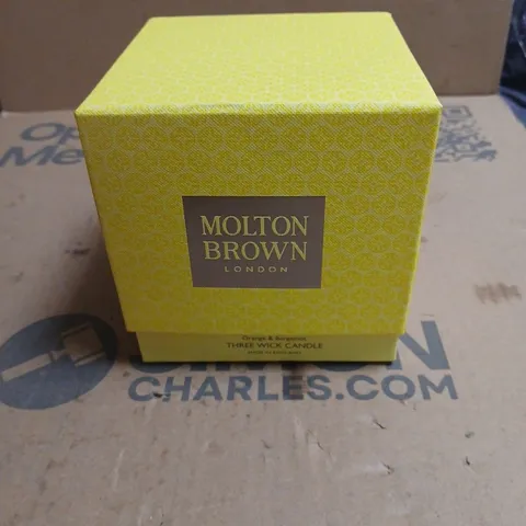 MOLTON BROWN LONDON THREE WICK CANDLE – ORANGE & BERGAMOT, 480G