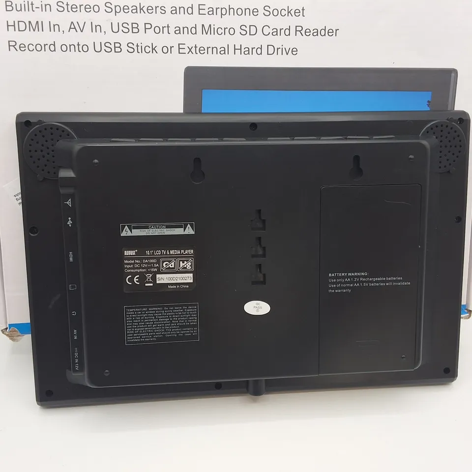 BOXED AUGUST 10" HD DIGITAL ANALOGUE TV & MULTIMEDIA PLAYER