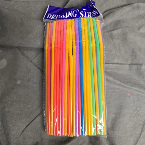 APPROXIMATELY 15 ASSORTED PACKS OF MULTI-COLOURED PLASTIC DRINKING STRAWS