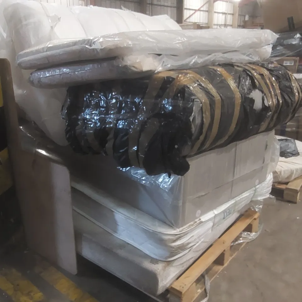 PALLET CONTAINING APPROXIMATELY 4x MATTRESS, 5x HEADBOARDS, 1x DIVAN BASE PART