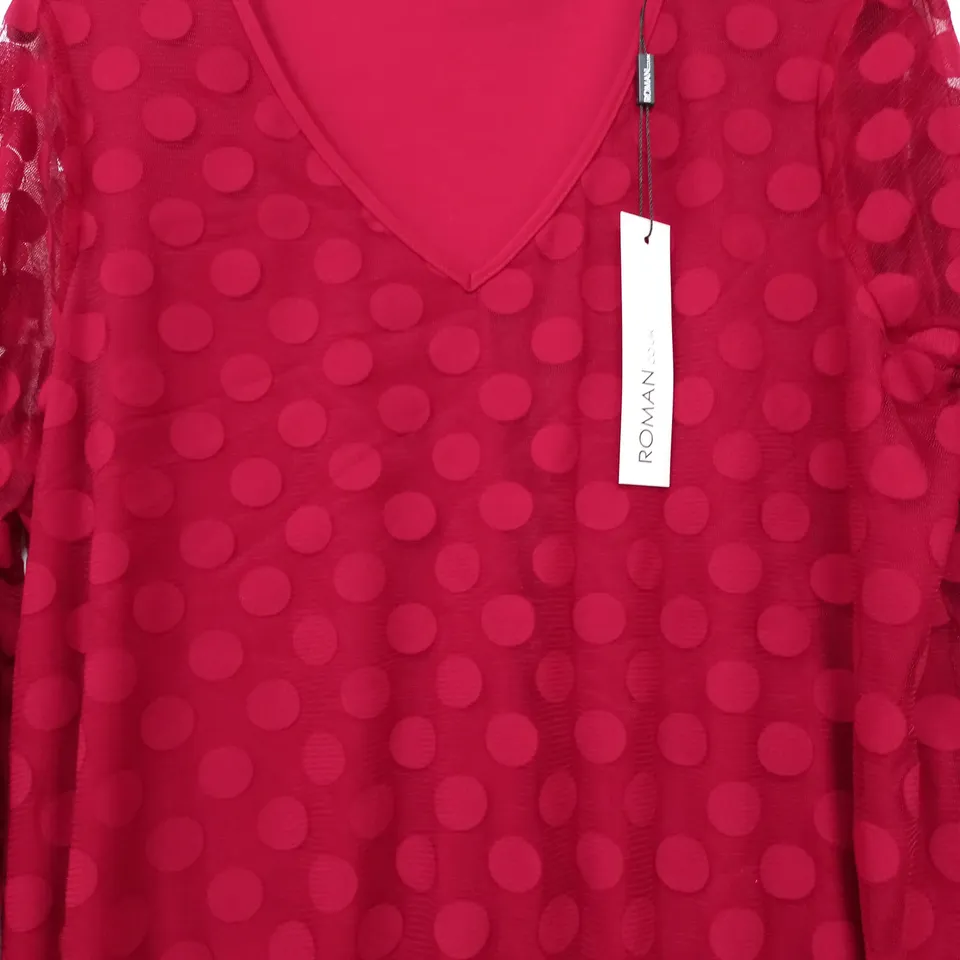 ROMAN SPORT BURNOUT TOP IN RED -SIZE 16