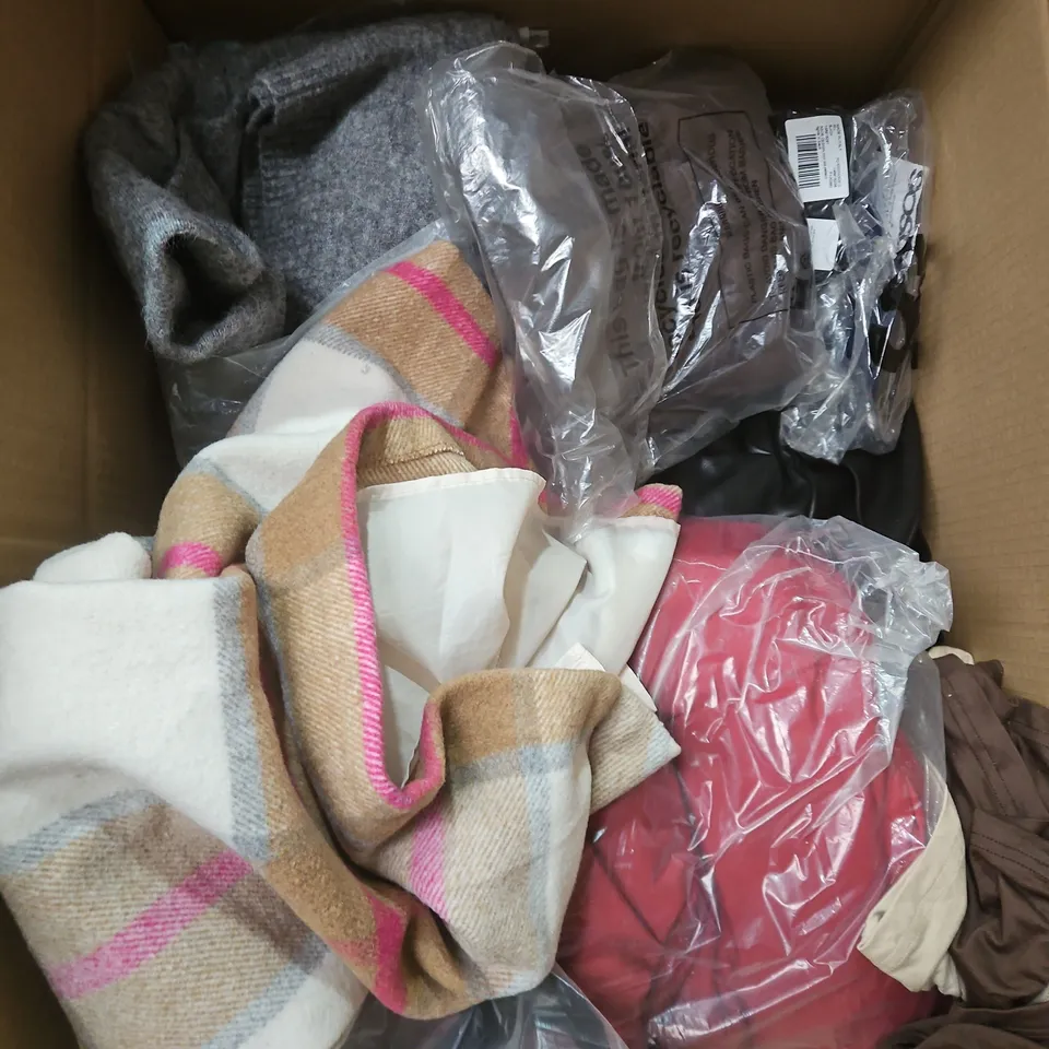 APPROXIMATELY 20 ASSORTED CLOTHING PRODUCTS IN VARIOUS STYLES & SIZES TO INCLUDE JACKETS, T-SHIRTS, DRESSES ETC