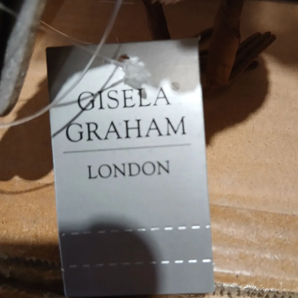 SIX GISELLA GRAHAM LONDON BIRD ORNAMENT WITH PINE CONE ACCENT