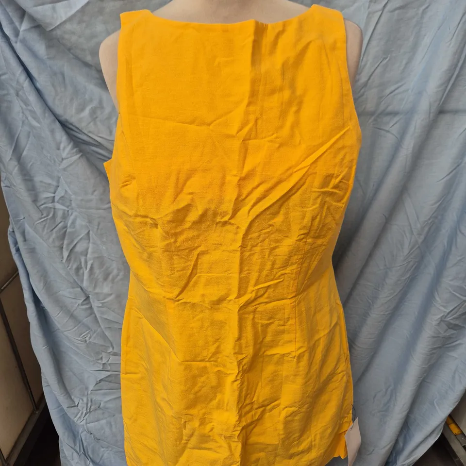 NOBODY'S CHILD FREYA MINI DRESS PLAIN - YELLOW, UK 12