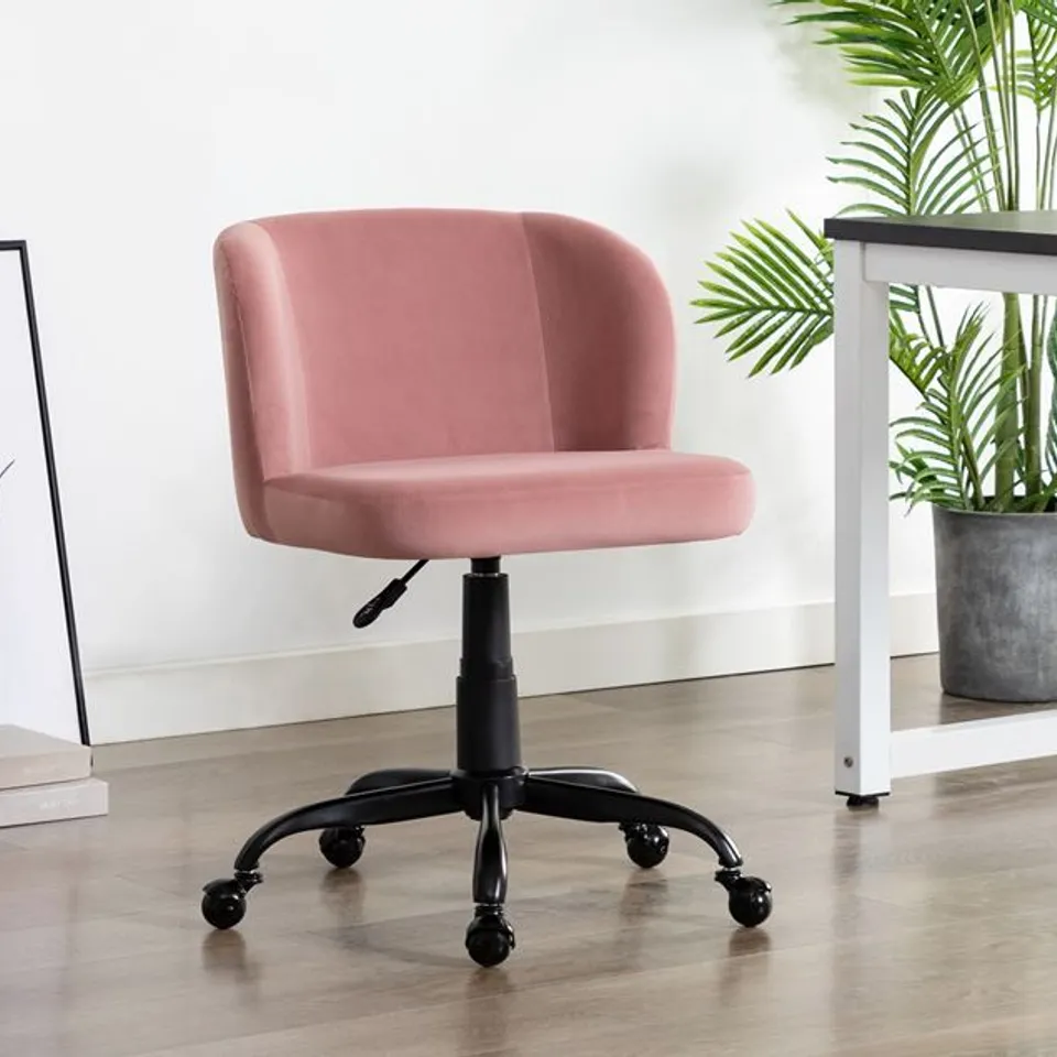 BOXED DESIGNER ROSE VELVET OFFICE CHAIR 