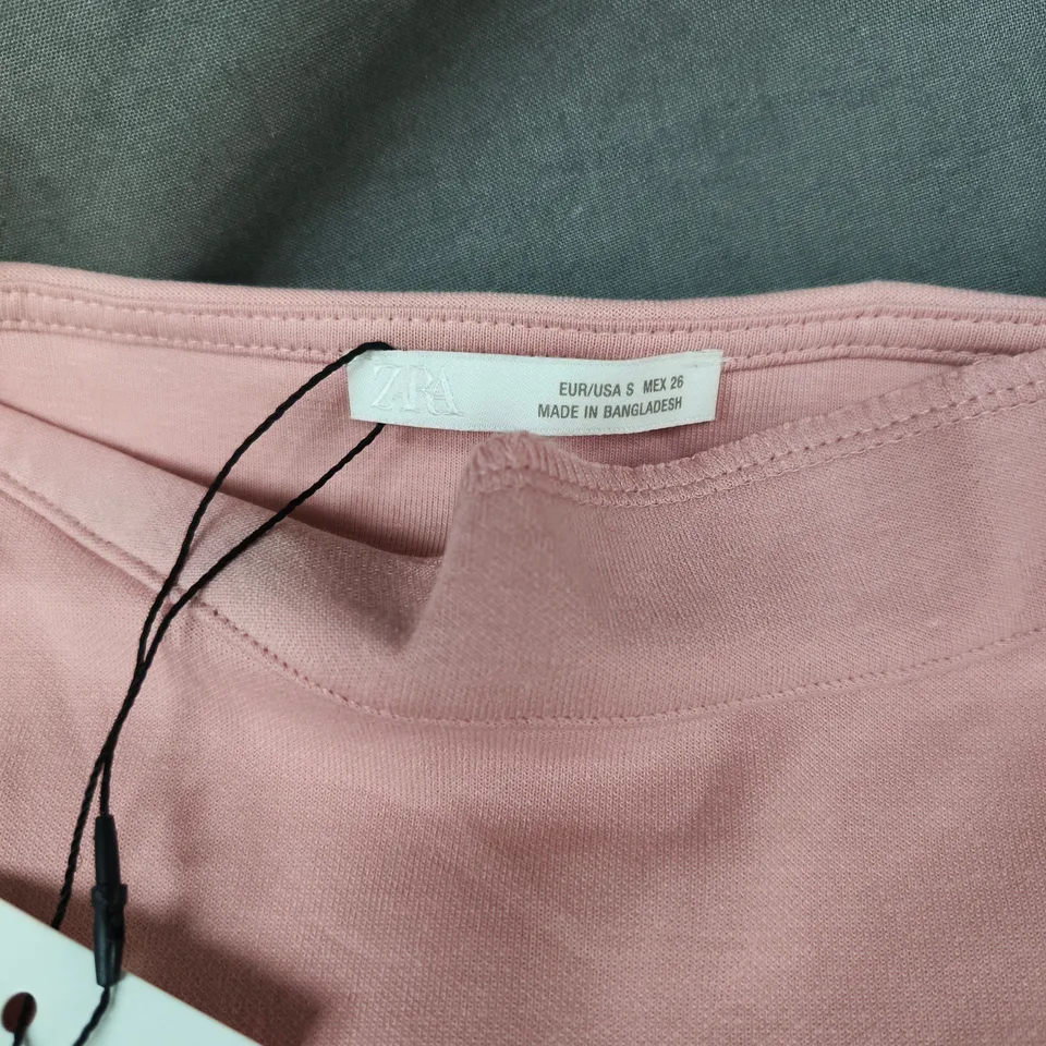 ZARA PINK SLEEVELESS BELTED DRESS - WOMEN'S SIZE S