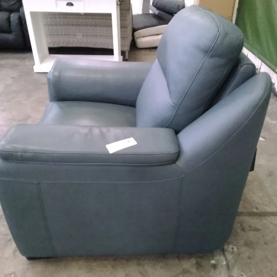 QUALITY ITALIAN DESIGNER PARMA NEW ELECTRIC RECLINER CHAIR - GREY LEATHER 