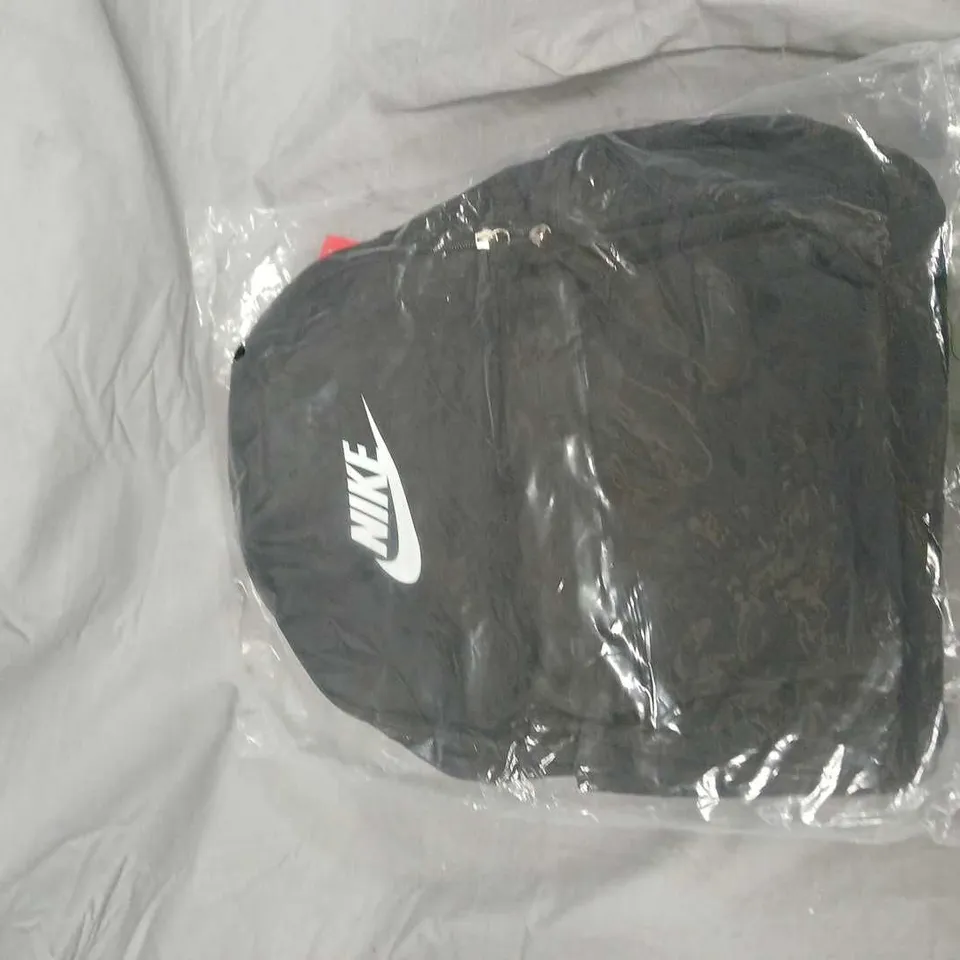NIKE BLACK BACKPACK WITH WHITE SWOOSH LOGO – SEALED IN PLASTIC
