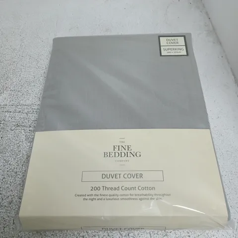 6 THE FINE BEDDING COMPANY 200 THREAD COUNT COTTON DUVET COVERS IN GREY - SUPER KING