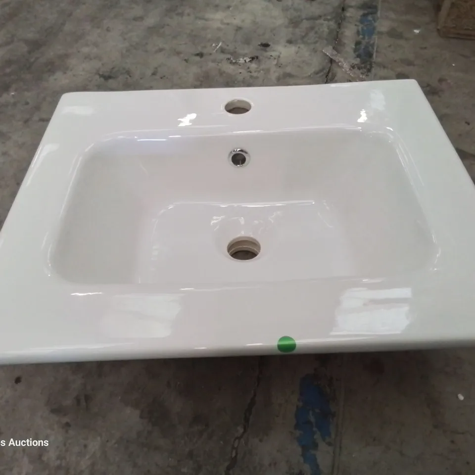 BOXED CANELLI CERAMIC SINGLE TAP VANITY BASIN WHITE 500 × 400mm
