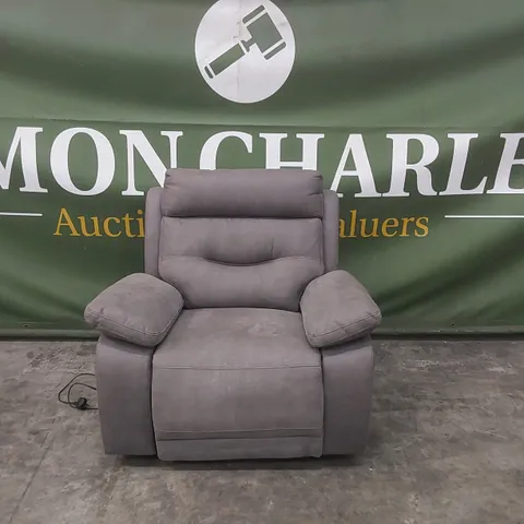 QUALITY DESIGNER FABRIC UPHOLSTERED ELECTRIC RECLINER ARMCHAIR