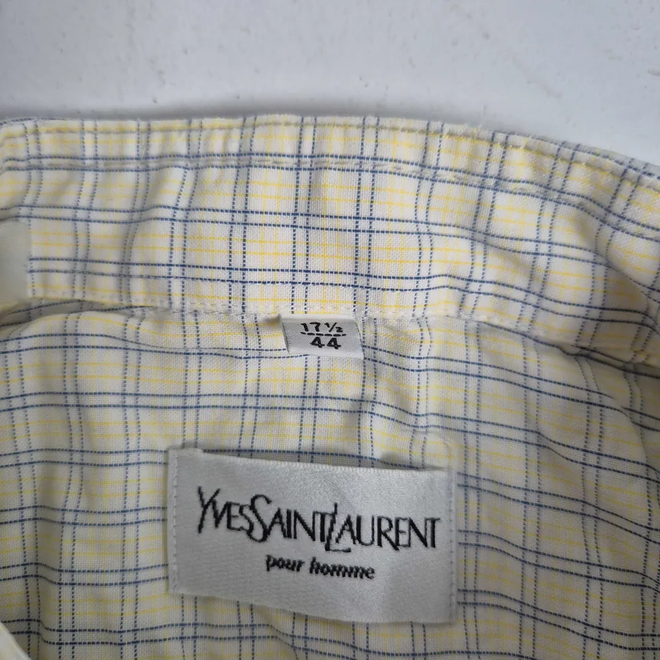 YVES SAINT LAURENT POUR HOMME PLAID SHIRT, MEN'S COTTON, SIZE XL (UK 44 CHEST)
