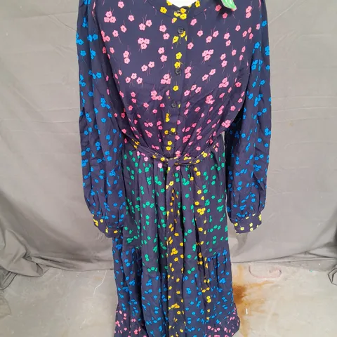 BODEN LONG SLEEVE DRESS IN FLORAL MULTI SIZE 16R