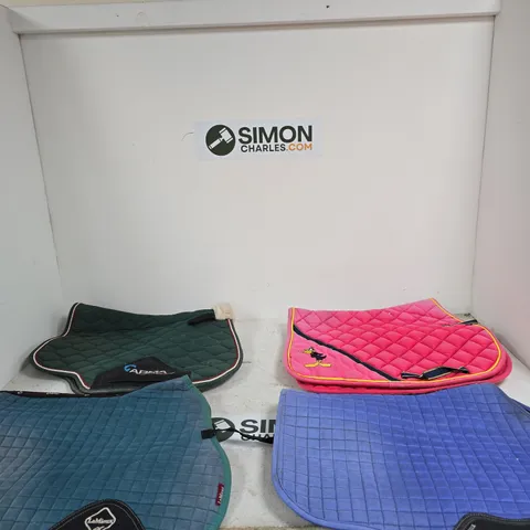 QUILTED SADDLE PADS SET OF 4 – BLUE, GREEN & PINK