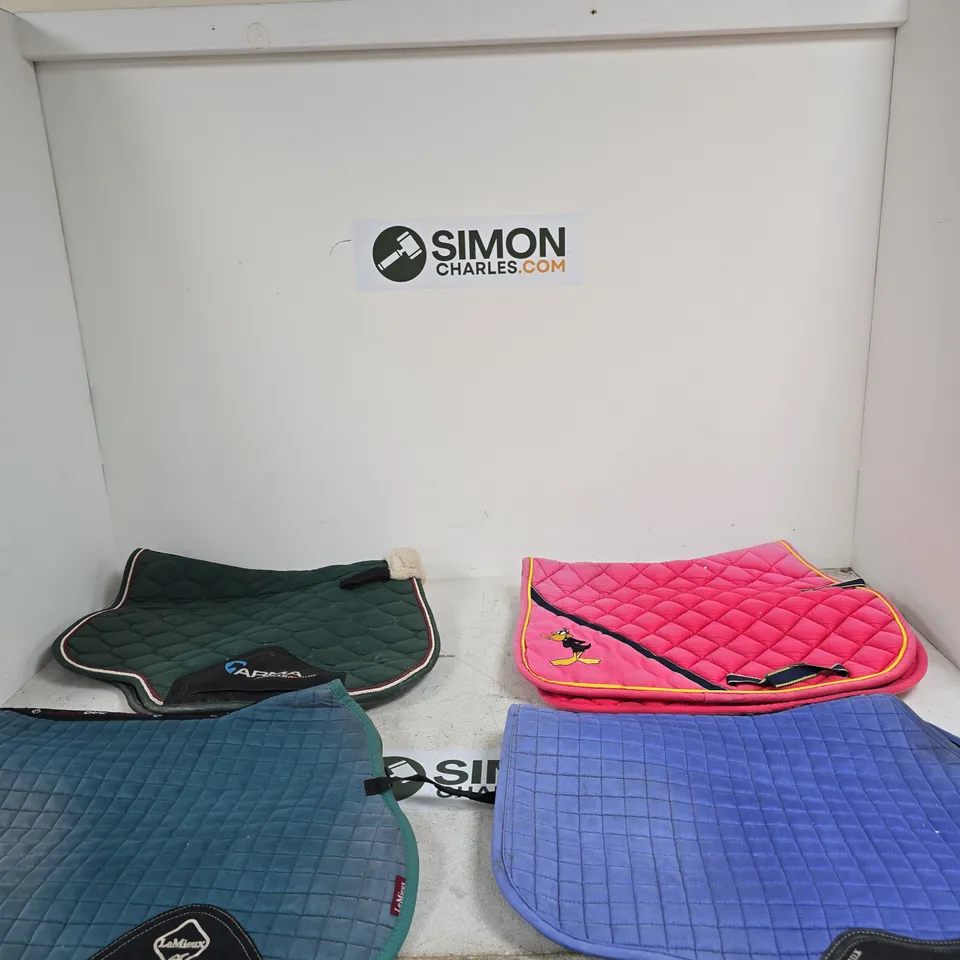 QUILTED SADDLE PADS SET OF 4 – BLUE, GREEN & PINK